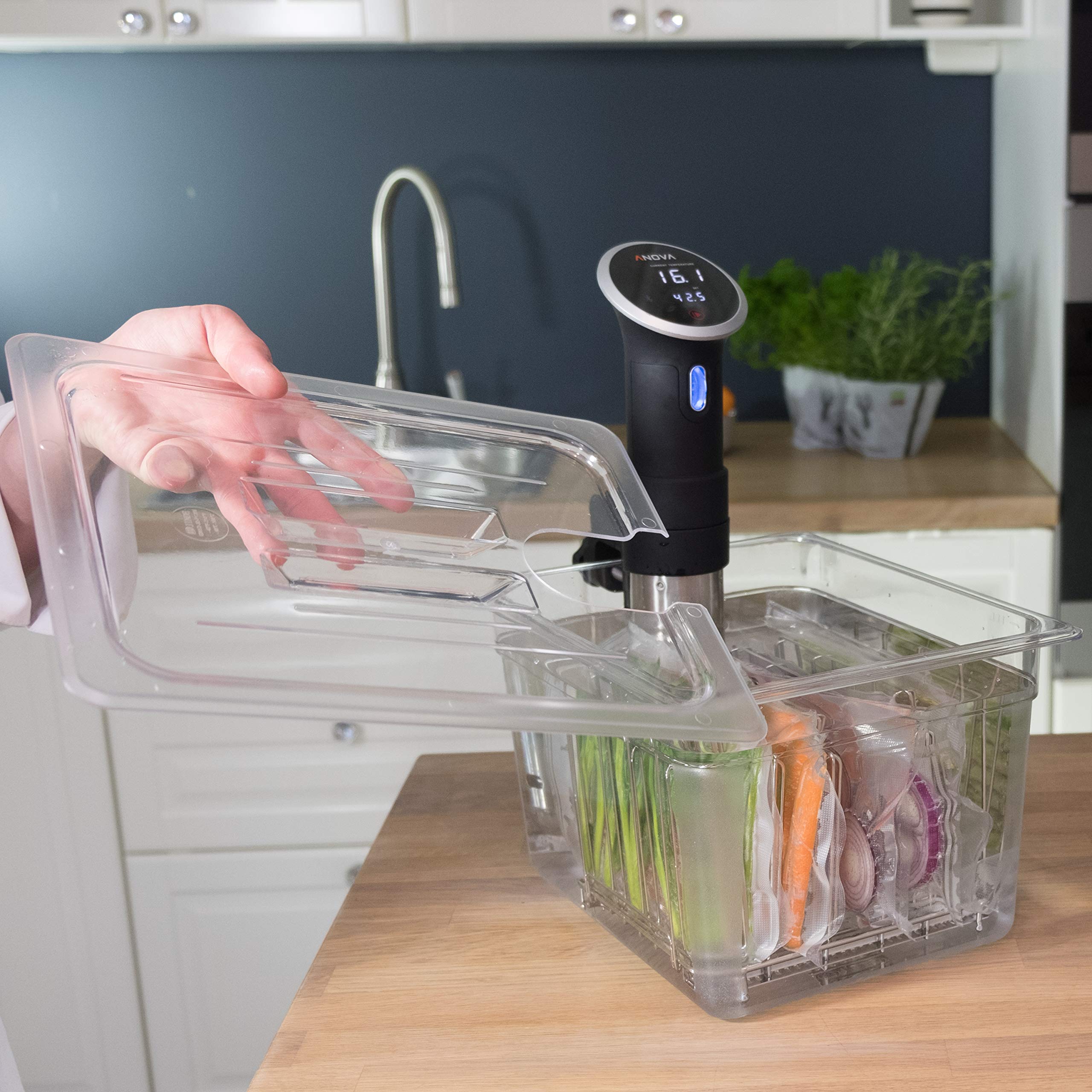 C10L-AP Lid for LIPAVI C10 Sous Vide Container, with cut-out for the Anova Precision immersion circulator