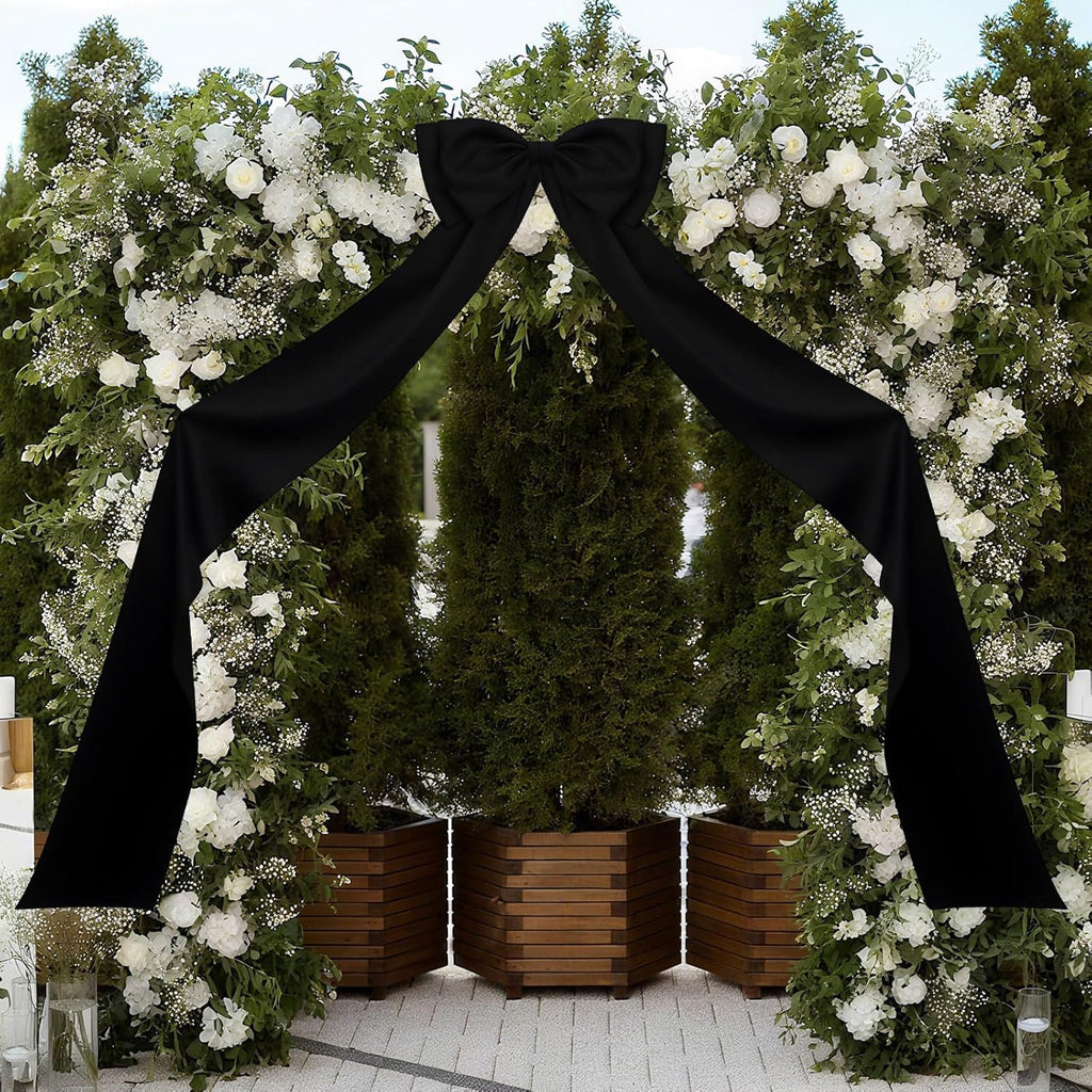 Skiennix Large Satin Bow Decoration - Giant Wall Bows for Weddings & Baby Showers | Black Decor