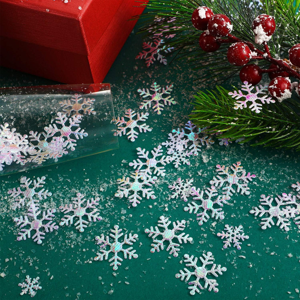 Skiennix Winter Wedding Snowflake Confetti - 1600 Pieces in 3 Sizes for Festive Table Decor