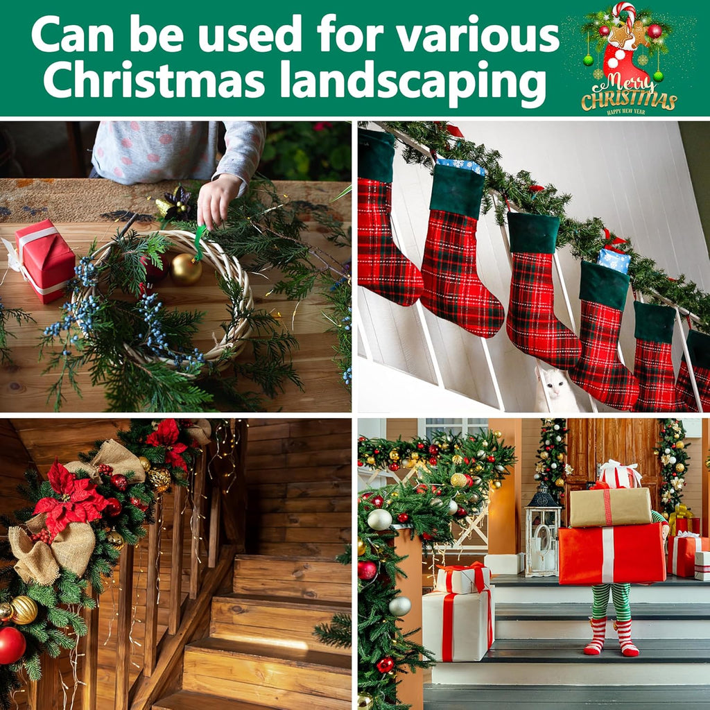 Skiennix 60 Pcs Christmas Garland Ties - 12" Adjustable Reusable Nylon Straps for Holiday Decor | Green