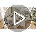 Folding Dining Table with Storage Shelves and 6 Wheels, Rustic Brown