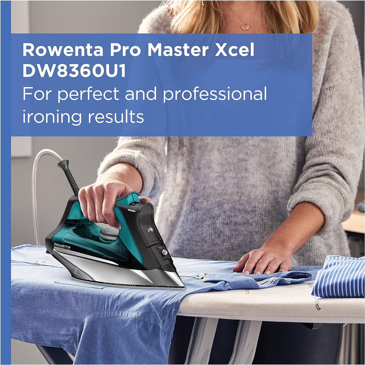 Rowenta Pro Master Steam Iron - Stainless Steel Soleplate, 1775 Watts, 400 Microsteam Holes, Anti-Drip Protection