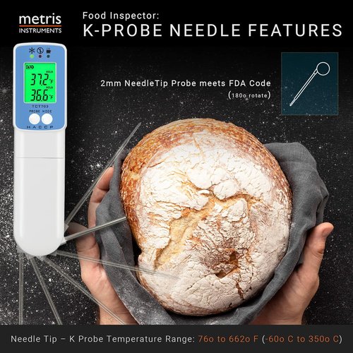Metris Infrared Surface Thermometer - NSF Certified | FDA Compliant, 2°F Accuracy, 8-Point Laser