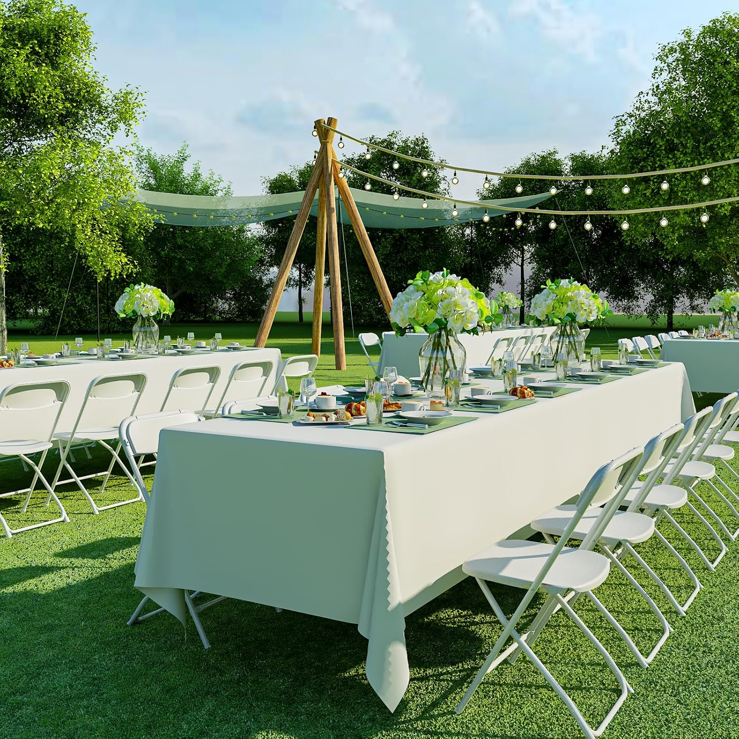 Regine Switzerland White Folding Chairs - Portable Stackable Plastic Seating for Events | 350lbs Capacity
