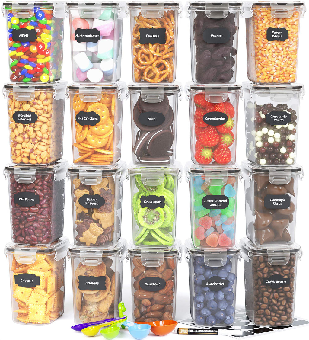Chef's Path Airtight Food Storage Containers for Pantry & Kitchen Organization (12 PC Set) - BPA Free Bulk Canisters for Baking, Sugar, Flour & Supplies - Baking Storage Containers