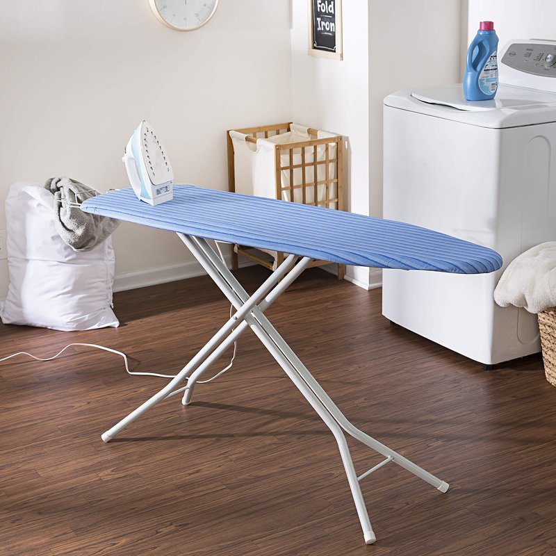 Honey-Can-Do Ironing Board | Space-Saving with Iron Rest 4 Leg Board BRD-09486 Blue