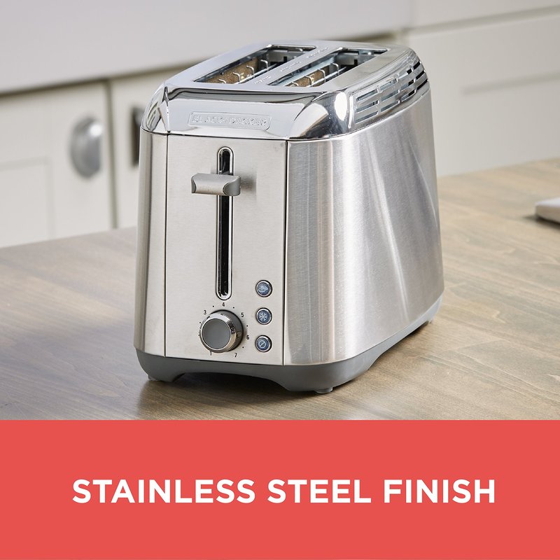 BLACK+DECKER 2-Slice Toaster, Rapid Toast, Stainless Steel, TR3500SD