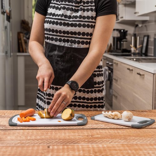 Tribal Cooking Cutting Boards - 3 Set - Warrior Strength Small to Extra Large Cutting Boards for Kitchen, Meat, Vegetables - Dishwasher Safe, Juice Groove, Non-Slip Rubber Chopping Board Set