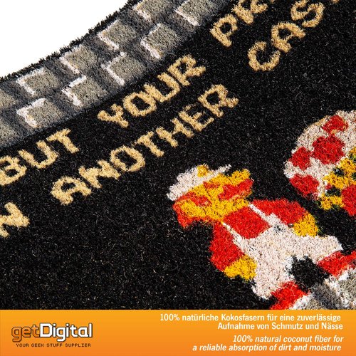 getDigital Your Princess is in Another Castle Funny Welcome Doormat for Gamers, Nerds and Geeks - 23.62 x 15.75 inch, 100% Natural Coco Coir Fibres