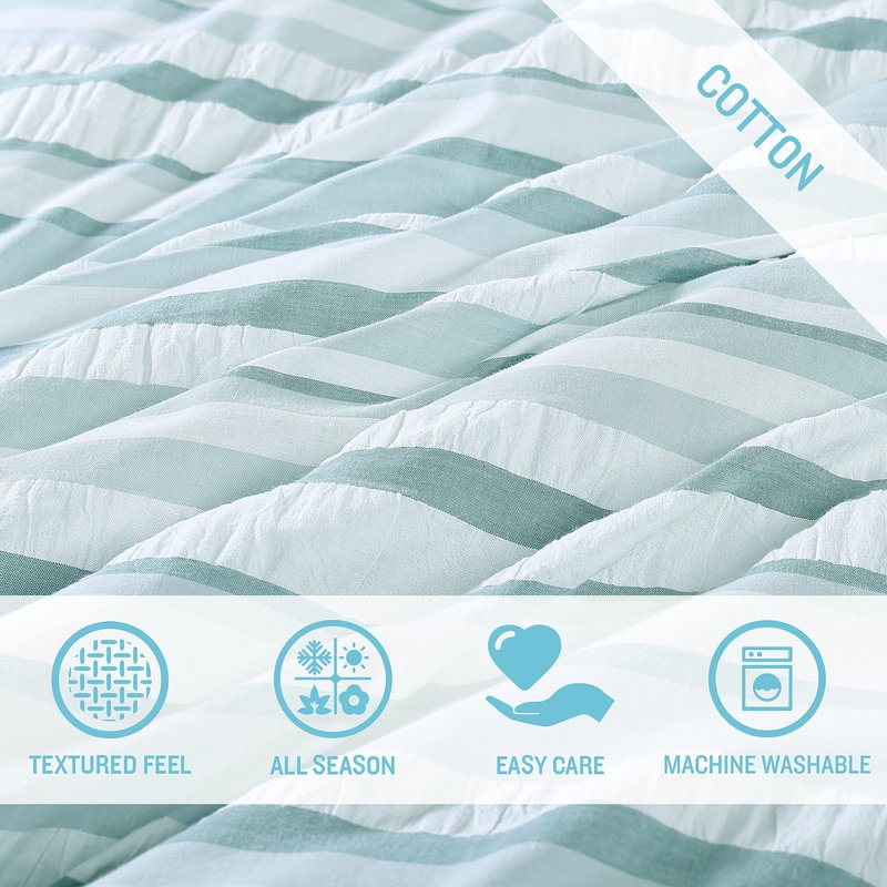 Tommy Bahama - King Duvet Cover Set, Cotton Bedding with Matching Shams & Button Closure, Super Soft Bedding Set (Clearwater Cay Blue, King)