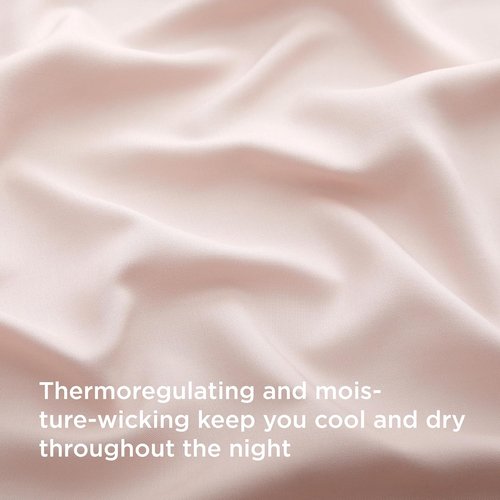 Bedsure Cooling Twin XL Sheets - Breathable Rayon from Bamboo, Soft & Silky, Deep Pocket Up to 16 Inches, Pink