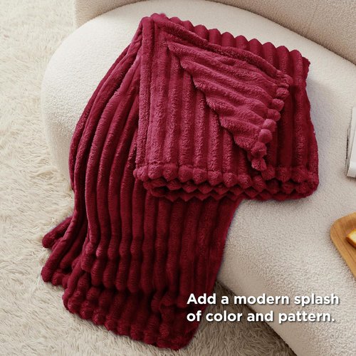 Bedsure GentleSoft Twin Blanket - Cozy Red Throw for Women & Girls, 66x90 Inches