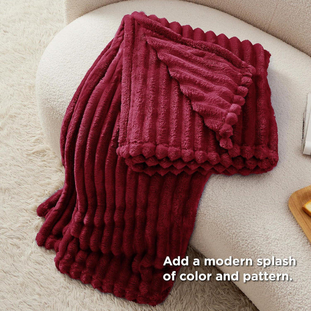 Bedsure GentleSoft Fleece Blanket - Cozy Red Throw for Couch, Perfect Size 60x80 Inches