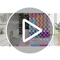 4-Piece Checkered Shower Curtain and Bath Rug Set with Toilet Mat