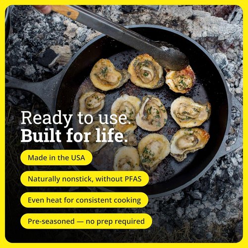 Lodge Cast Iron Skillet - 15-Inch Frying Pan for Even Cooking | Easy-Grip Handle, Non-Toxic & Durable