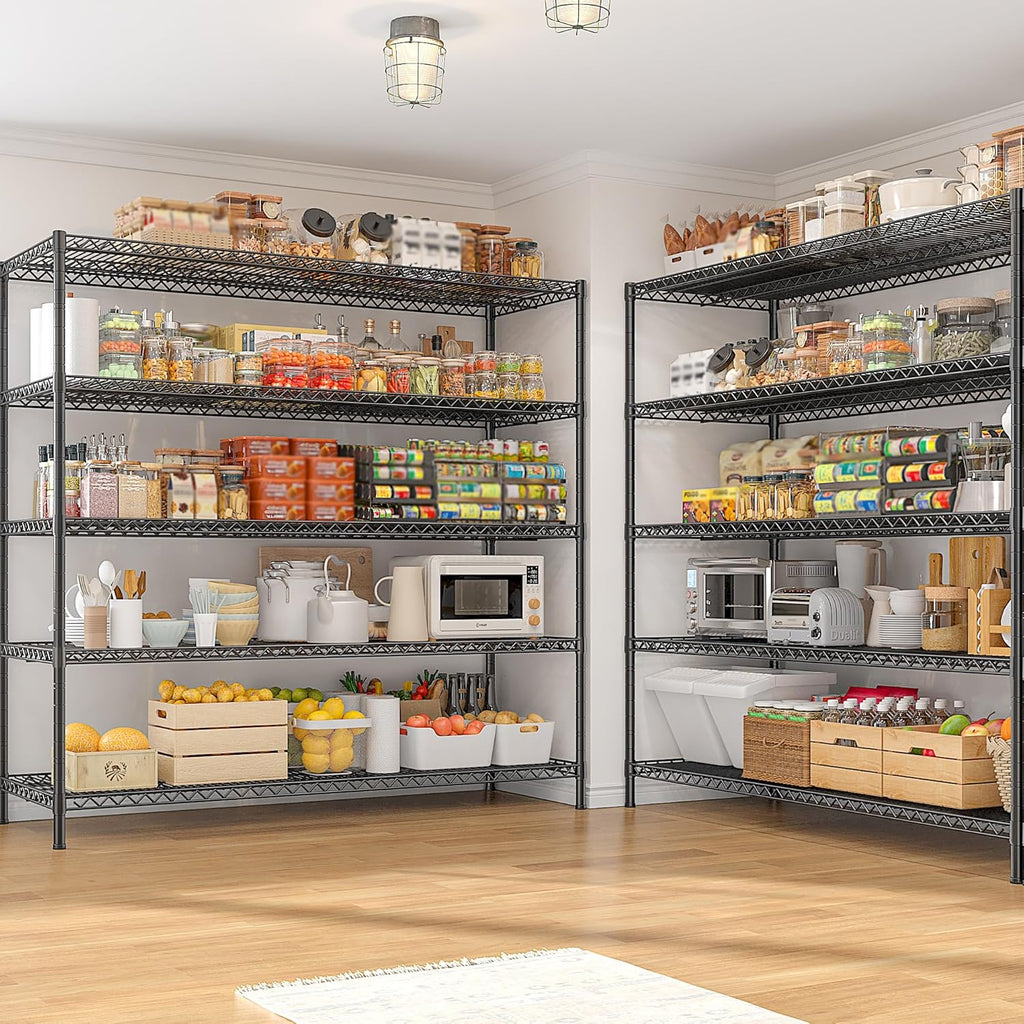 REIBII Heavy-Duty 5-Tier Storage Shelves - Adjustable Metal Shelving Unit for Garage & Pantry | 55.5" W x 18" D x 71" H