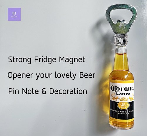 Magnetic Beer Bottle Opener Figure Beer Bottle Bar Refrigerator Decor Unique Birthday Gifts Collection (Corona Extra)