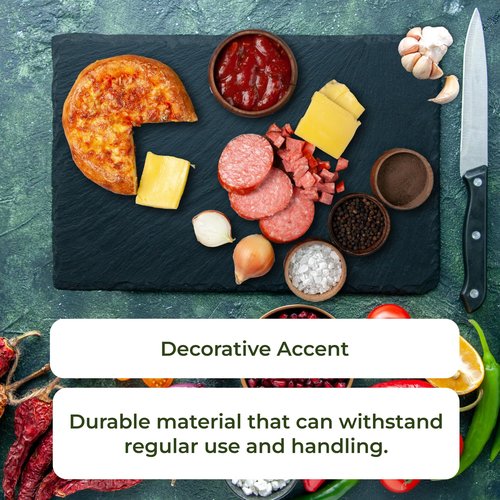 Sisson Distribution Premium Slate Cheese Board Set - 6 x 10"x8" Black Serving Platters for Meat, Cheese, Appetizers & Parties - Elegant Stone Trays for Housewarming Gifts & Entertaining