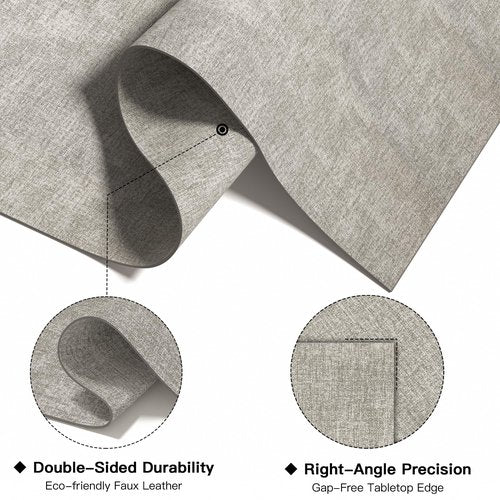 DOLOPL Placemats Set of 6, Reversible Wipeable & Heat Resistant Place Mats, Modern Faux Leather Table Mats for Kitchen, Neutral Waterproof Tablemats for Dining Table Decor, Wedding, Party(Grey)