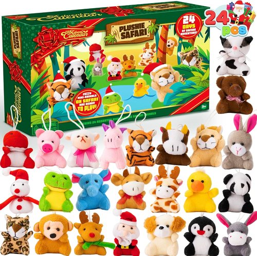 JOYIN Christmas Advent Calendar - 24 Days Countdown with Mini Animal Plush Toys for Kids | Perfect Holiday Gift