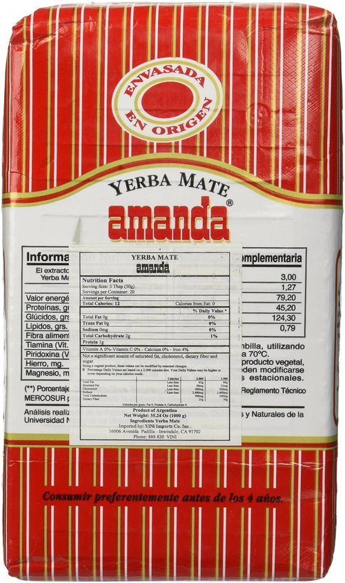 Yerba Mate Amanda 1 Kg - 2.2 Lb - Argentina