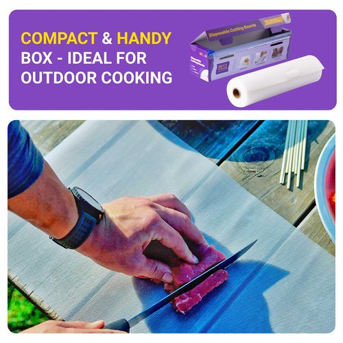 Disposable Plastic Cutting Board Sheets for BBQ & Camping - Large Flexible Chopping Boards - Cutting Mats for Kitchen and Outdoor 32'
