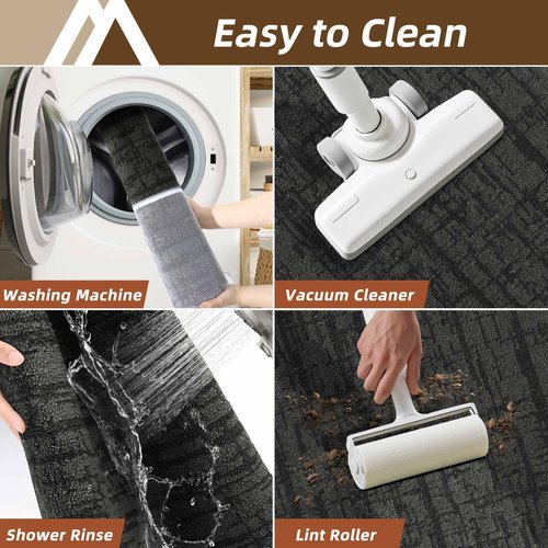 COSY HOMEER Kitchen Rugs Non Slip Washable 24"x36"+24"x60",Absorbent Soft Kitchen Mats for Floor,Polyester Kitchen Runner Rug Sets of 2,Kitchen Floor Mats for Sink Mat,Hallway,Laundry,Dark Grey