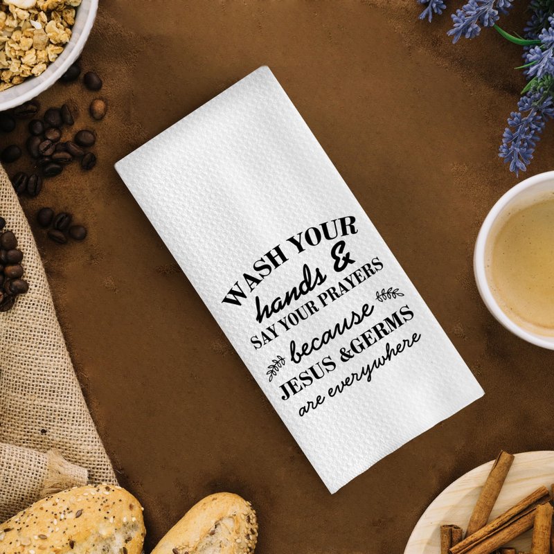 GCFET Funny Towels 16x24 - Wash Hands, Say Prayer, Decorative for Bathroom