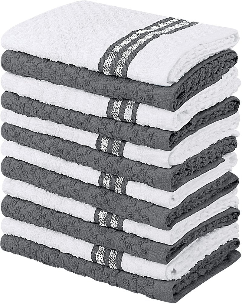 Utopia Towels 12 Pack Kitchen Towels, 15 x 25 Inches Cotton Dish Towels, Tea Towels and Bar Towels (Grey)
