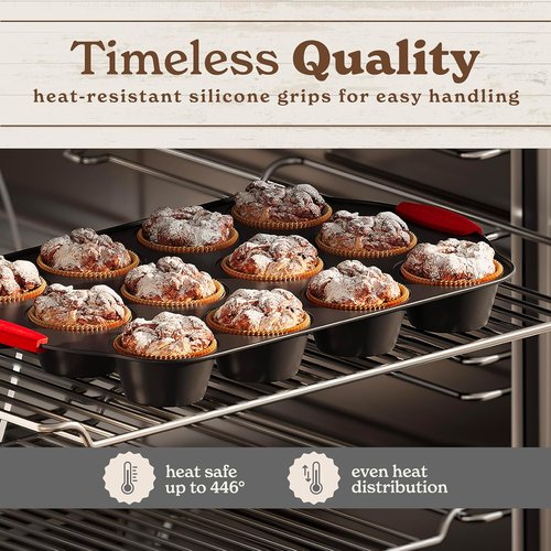 Country Kitchen Nonstick Bakeware Set - Heavy Duty, Durable & Easy Release | 10-Piece Red Set