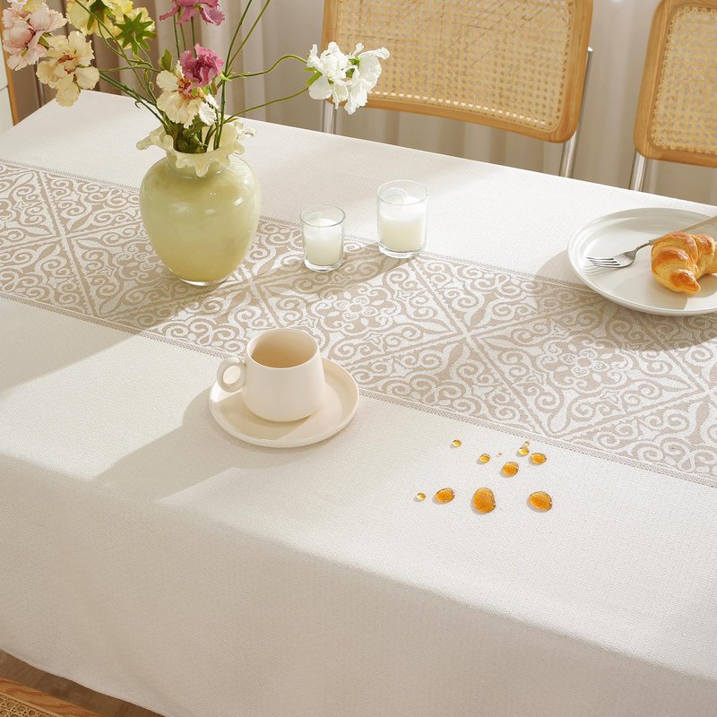 UWWGKK Linen Tablecloths for Rectangle Tables,Fabric Tablecloth Advanced Waterproofing Technology for Dinningroom,Farmhouse