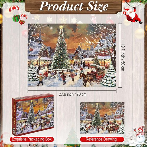 Civaner 1000 Piece Christmas Puzzle - Winter Village Snow Scene | Perfect Holiday Family Activity