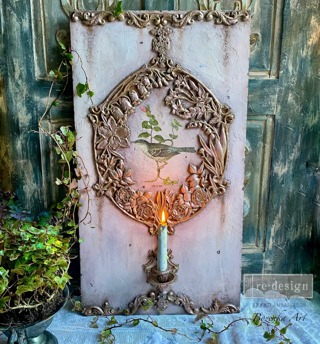 Redesign with Prima Redesign Furniture Decor Moulds® Wildflower 5"x8",8Mm Thickness for Funiture Dresser, Chocolate,Cake,Candy,Backery,Soap,Polymer Clay, earthen Clay,655350650513