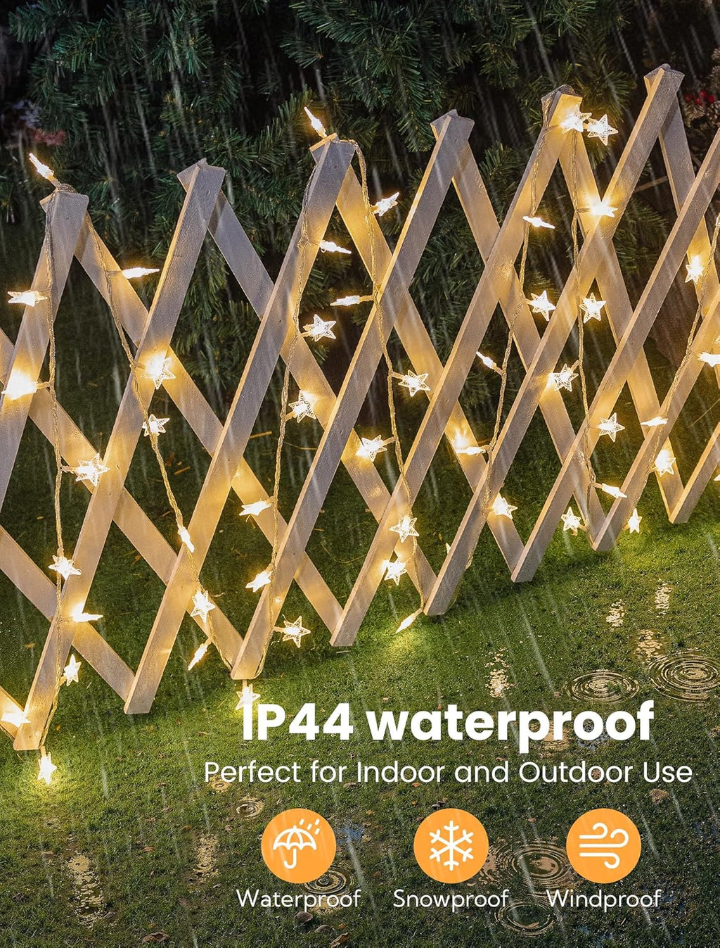 Star String Lights - 39ft 100 LED Fairy Lights with Remote | Waterproof Indoor Outdoor Decor - Warm White