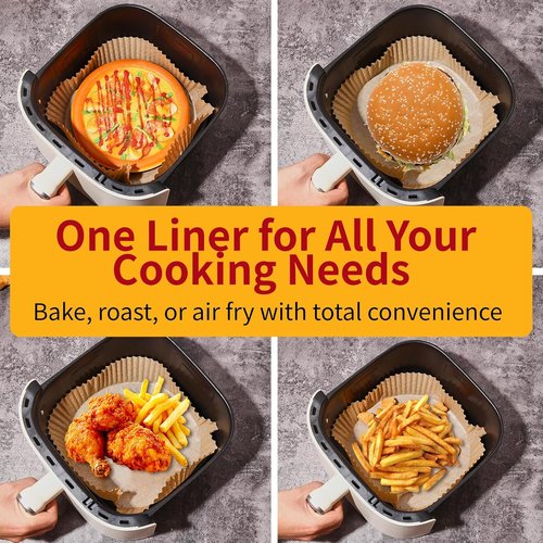 40GSM Disposable Parchment Paper Liners - 125Pcs Non-Stick 8-Inch for 5-8 Qt Air Fryers