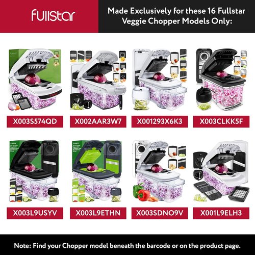 Fullstar Blade Replacement Set - Compatible with Select Fullstar Chopper Models | 2-Piece Insert Set for Large & Small Dice (3.9 x 4.4 Inches)