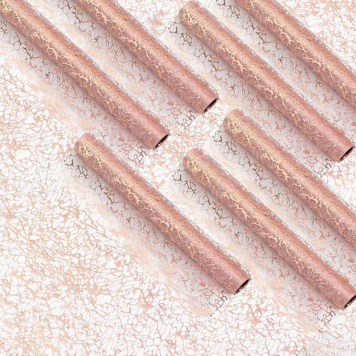 Chumia 12 Pieces Rose Gold Table Runner 12 x 85 Inch Sequin Glitter Table Runner Roll Metallic Thin Mesh Fabric Decor for Party Wedding Shower Birthday Baby Shower Party Supplies
