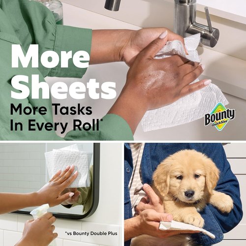 Bounty Paper Towels - Quick Size, Ultra Absorbent, 8 Family Rolls - White