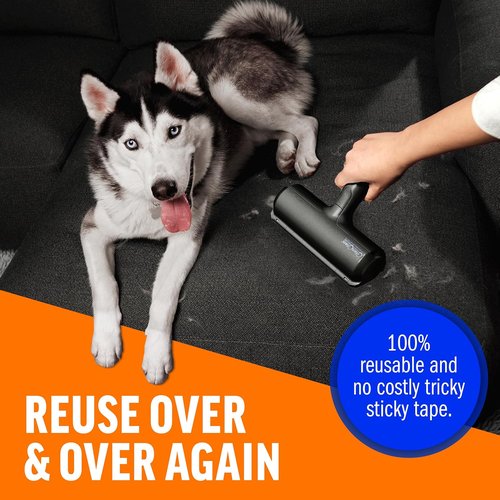 ChomChom Roller Pet Hair Remover - Eco-Friendly Lint Roller for Cats & Dogs | Portable & Reusable (Black)