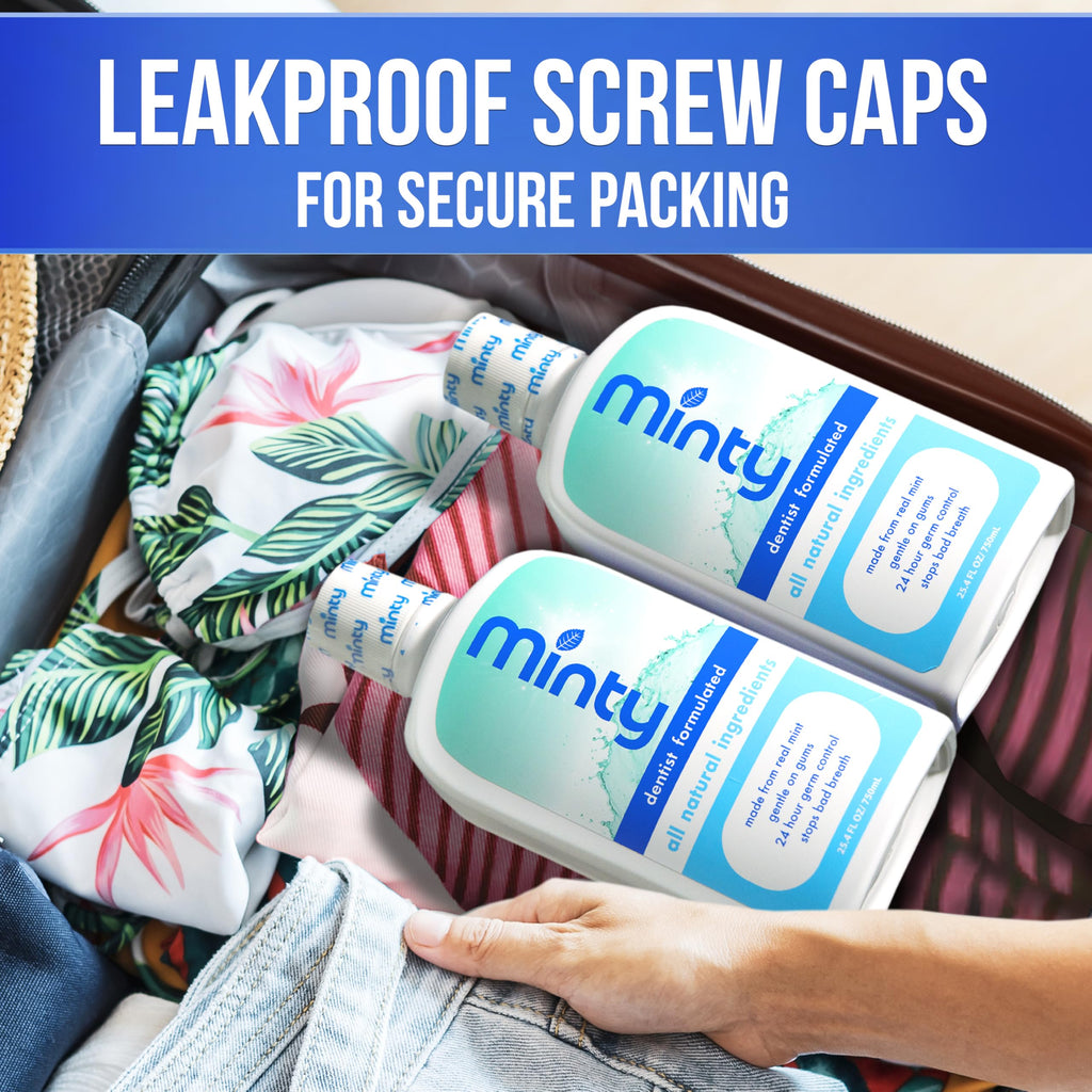 GoPong Mouthwash Flask 2 Pack (50 oz Total) - Hidden Alcohol Travel Flasks - Secret Liquor Containers for Cruises - Includes Spout