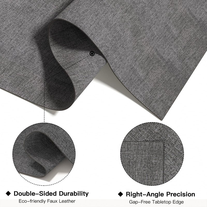 Placemats Set of 6, DOLOPL Reversible Faux Leather Place Mats – Waterproof, Heat Resistant, Washable & Easy-Clean Wipeable, 17"x11.8" Modern Neutral Style for Kitchen & Dining Table