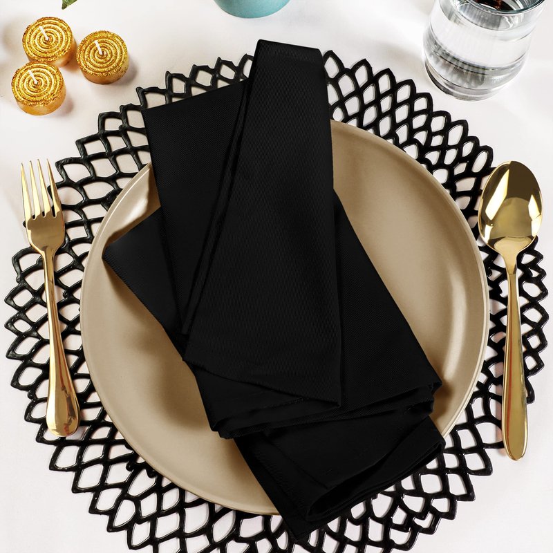 Utopia Kitchen Green Cloth Napkins [12 Pack, 18x18 Inch] Absorbent Cotton Blend Washable and Reusable for Dinner, Restaurant, Lunch, Wedding and Hotel