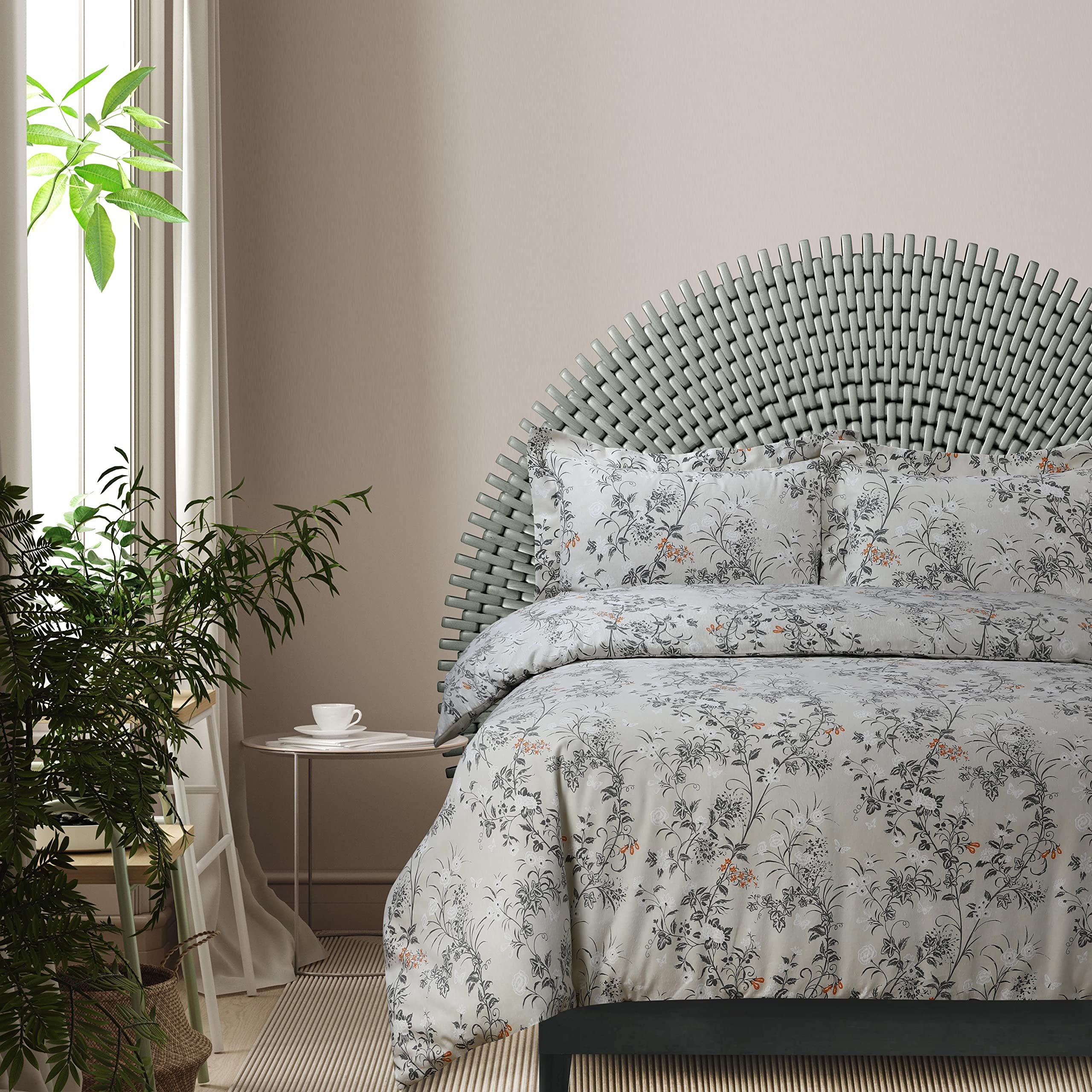 Tribeca Living Camilla Paisley 170-GSM Flannel Oversized Duvet Set King Green