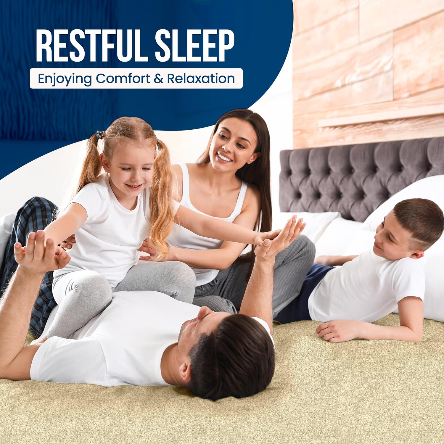 Utopia Bedding Twin Size Waterproof Mattress Protector - Soft Terry Cover with Deep Pockets (Beige)