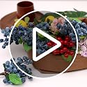 10-Inch Artificial Blueberries with Stems - 3 Pcs for Floral Arrangements
