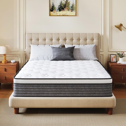 CH Charme House Twin Mattress - 10 Inch Hybrid Foam & Pocket Springs | Medium Feel, Fiberglass-Free, Extra Edge Support