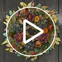 24-Inch Fall Front Door Wreath with Hydrangeas, Peonies, and Pumpkins