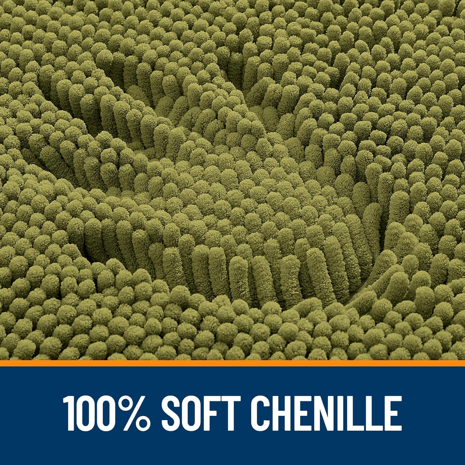 OLANLY Bathroom Rugs - Extra Soft Chenille Bath Mats | Quick Dry, Machine Washable, 30x20, Willow Green