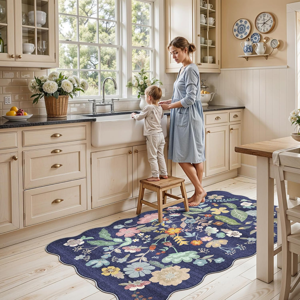 Skiennix Washable 3x5 Entryway Area Rug - Ultra Soft, Anti-Slip, Water-Resistant Mat in Purple