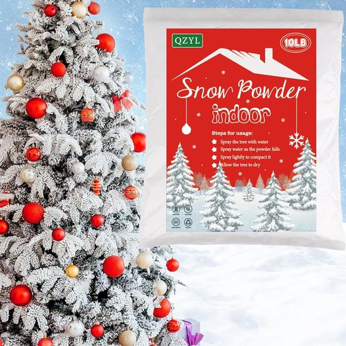 Christmas Flocking Powder - 10 lbs Self-Adhesive Snow Flock for Holiday Decorations | White Snow for Trees & Crafts
